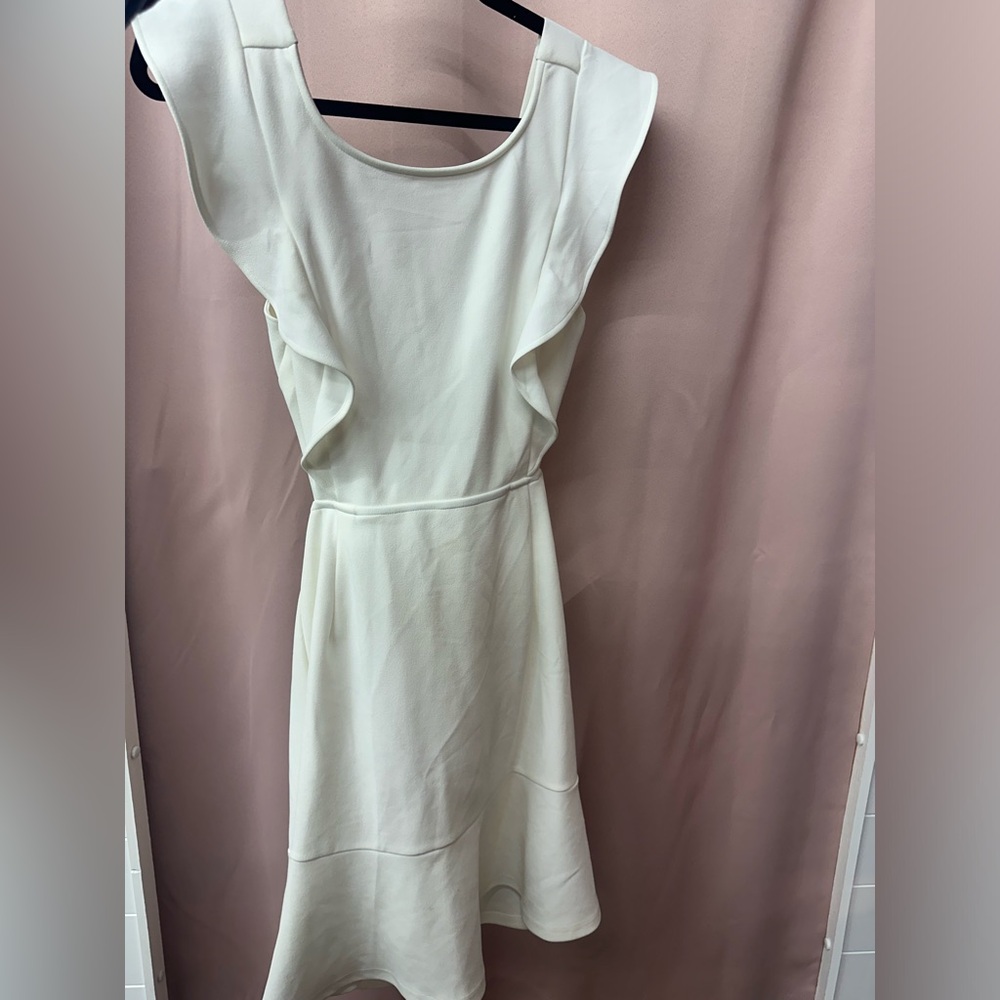 Elegant Cream Ruffle Dress